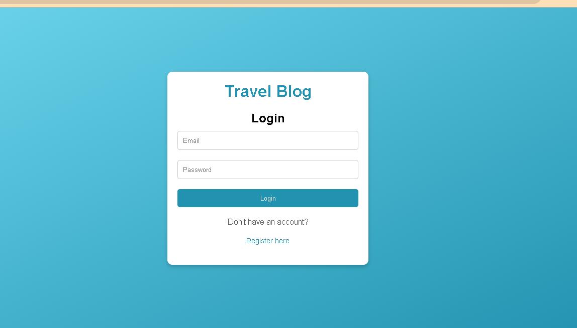 HTML CSS AND JS CODE FOR LOGIN FORM TO TRAVEL BLOG