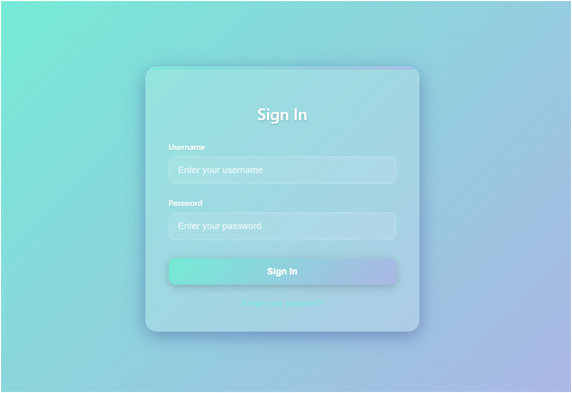 Glassmorphic Card Login Form In Html Css and Javascript