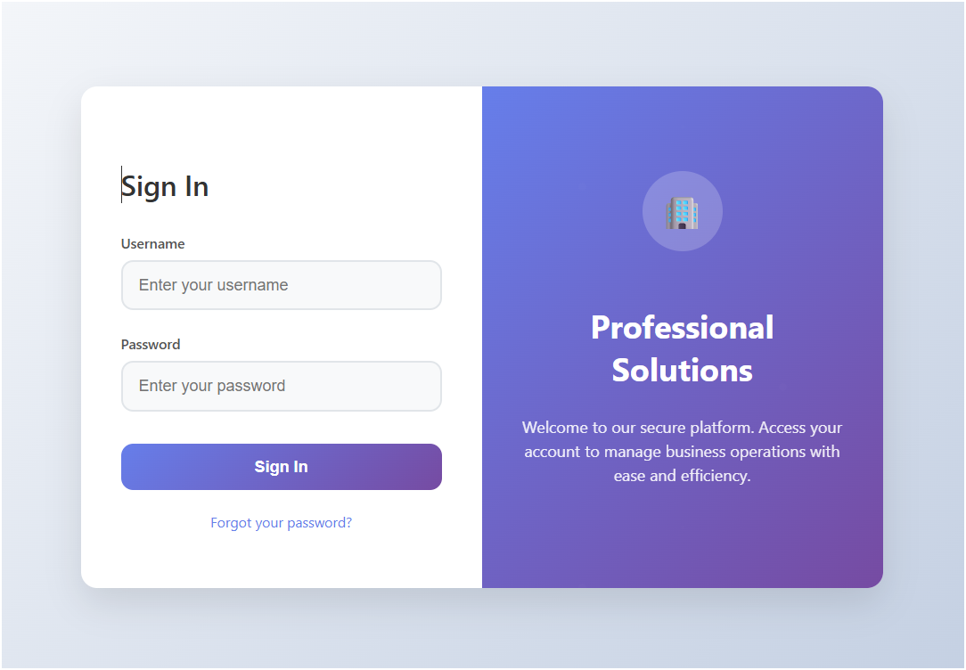 Split-Card Login Form in HTML CSS AND JAVASCRIPT