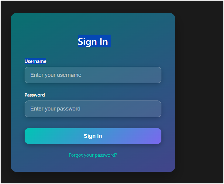 Image Background Card Login Form in HTML CSS AND JAVASCRIPT