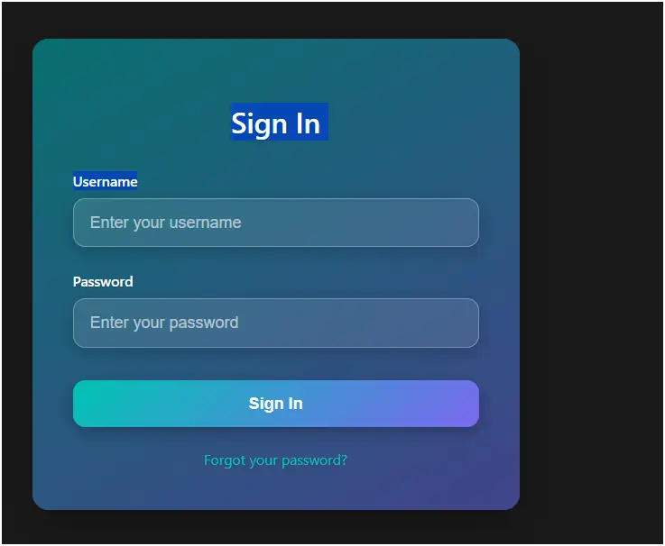 Image Background Card Login Form in HTML CSS AND JAVASCRIPT